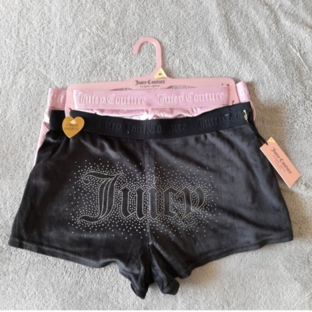 Juicy Couture 2 Pack Black and Pink Womens Shorts